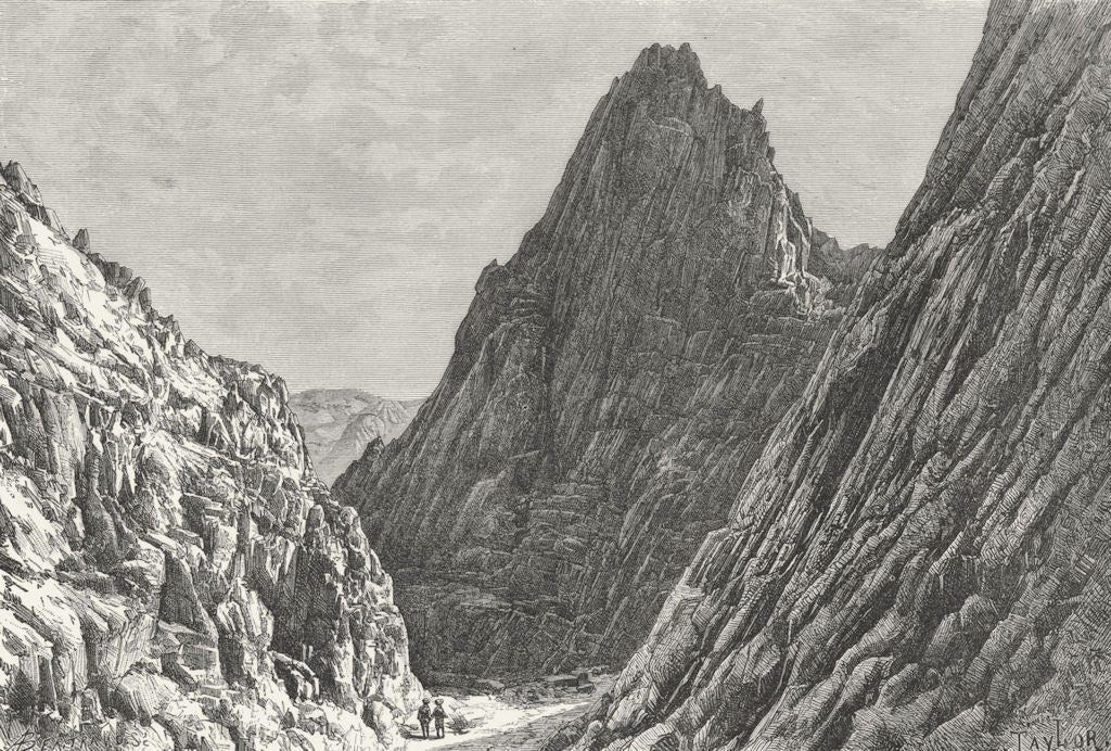 LATABAND. pass-Valley of shadow death c1885 old antique vintage print picture